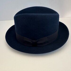 Stetson Pure Wool Blue and Black Fedora Hat Size 7 Or 56. Made in the USA